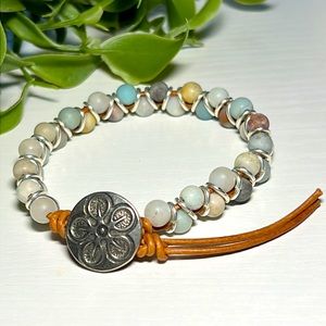 🌺 Unique Amazonite and Silver Bracelet 🌺